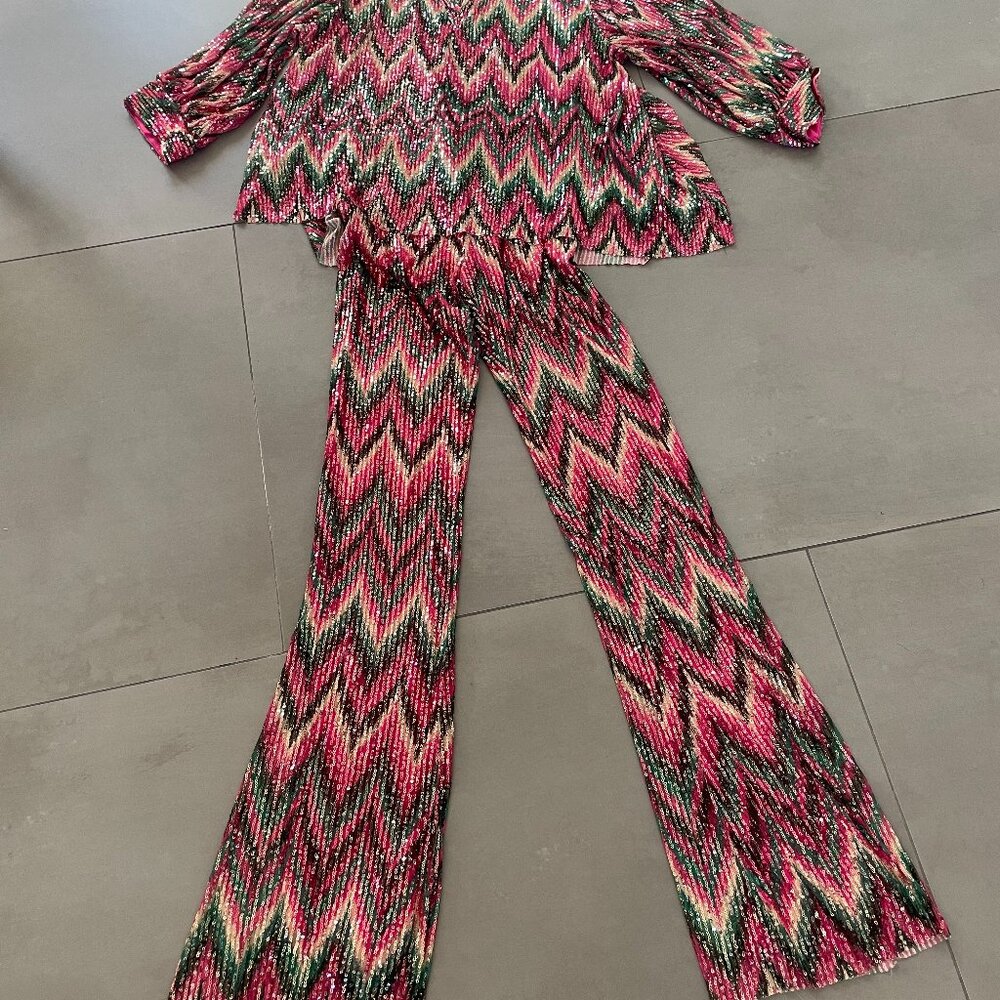 NWOT Jeff Gallano Designer Outfit (Trousers& Blouse)